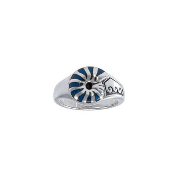 Enamel Nautilus Shell Sterling Silver Ring TR3697 - Jewelry